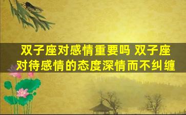双子座对感情重要吗 双子座对待感情的态度深情而不纠缠
